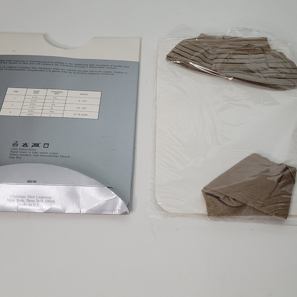 2 PAIR Christian Dior Thigh High Sandal Foot Elastic Band Stockings NOS Size 2 - Picture 3 of 9